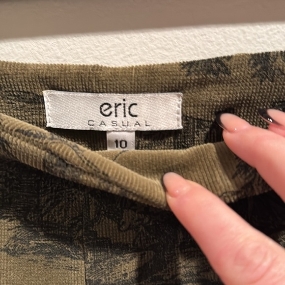 Women’s Olive Tapestry Corduroy Pants Vintage 10 - Picture 5 of 6